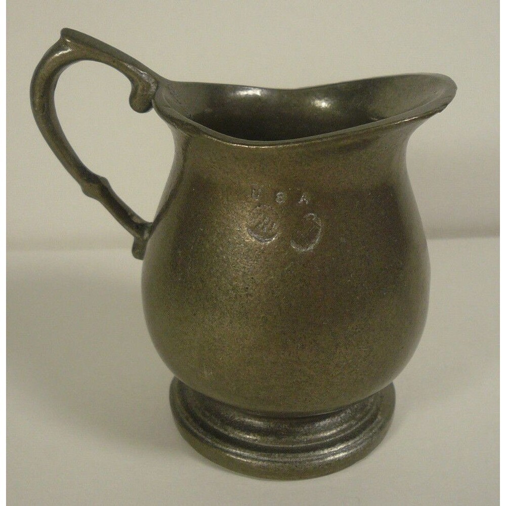Vtg Wilton Armetale Plough Tavern Mini Creamer 3 1/4"